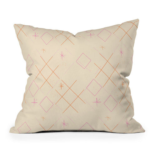 Little Om Starry Web cream Outdoor Throw Pillow