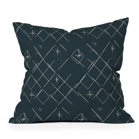 Little Om Starry Web navy Outdoor Throw Pillow