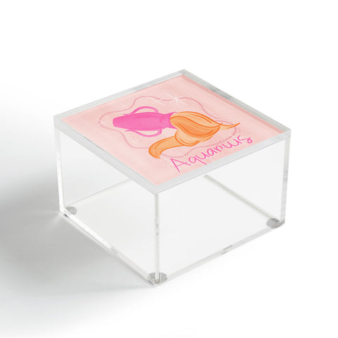 Little Om Zodiac Sign Aquarius Acrylic Box