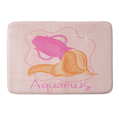 Little Om Zodiac Sign Aquarius Memory Foam Bath Mat