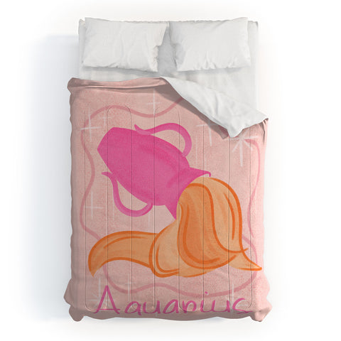Little Om Zodiac Sign Aquarius Comforter