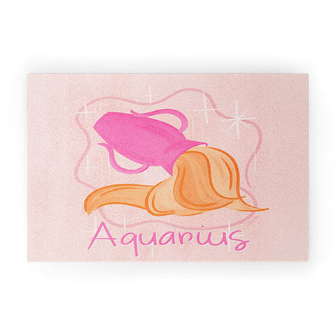Little Om Zodiac Sign Aquarius Welcome Mat