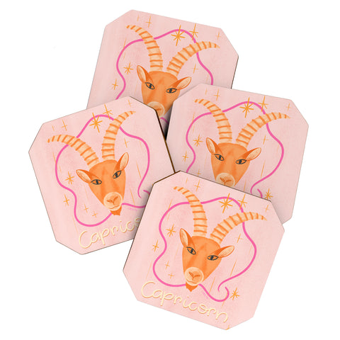 Little Om Zodiac Sign Capricorn Coaster Set