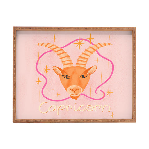 Little Om Zodiac Sign Capricorn Rectangular Tray