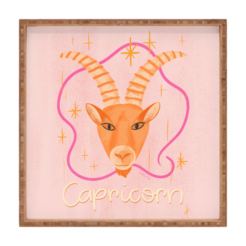 Little Om Zodiac Sign Capricorn Square Tray