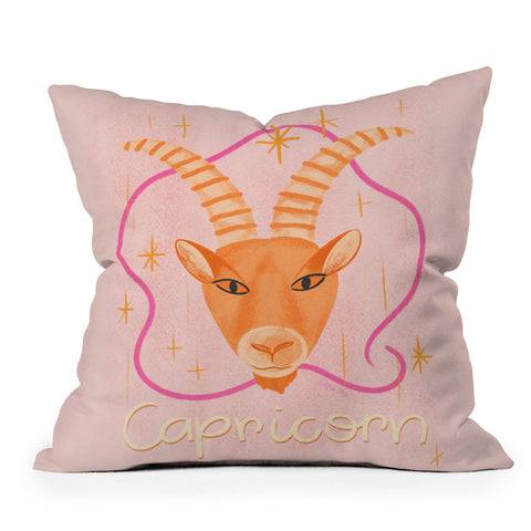 Little Om Zodiac Sign Capricorn Throw Pillow