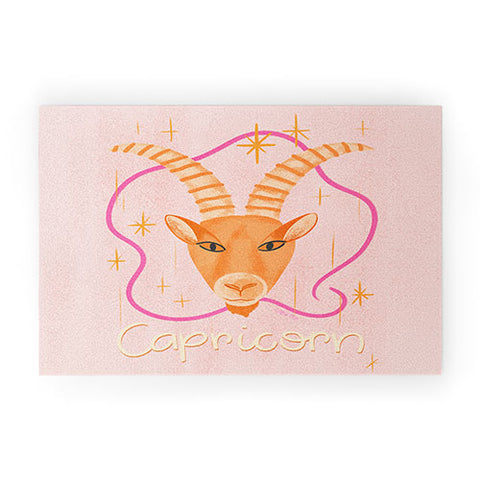 Little Om Zodiac Sign Capricorn Welcome Mat