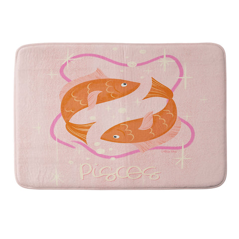 Little Om Zodiac Sign Pisces Memory Foam Bath Mat
