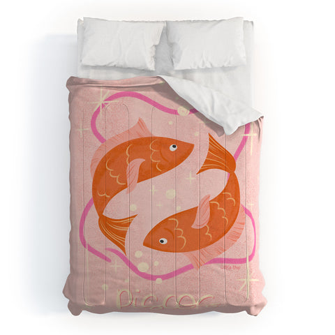 Little Om Zodiac Sign Pisces Comforter