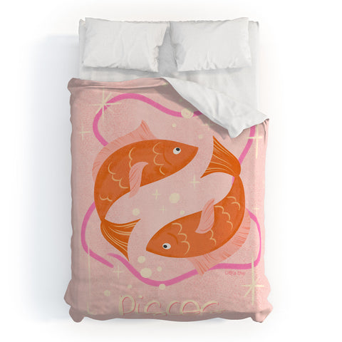 Little Om Zodiac Sign Pisces Duvet Cover