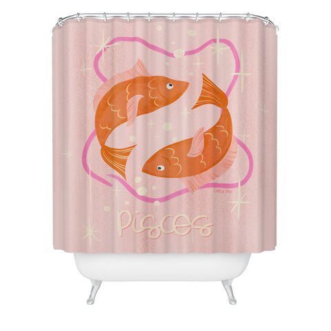 Little Om Zodiac Sign Pisces Shower Curtain