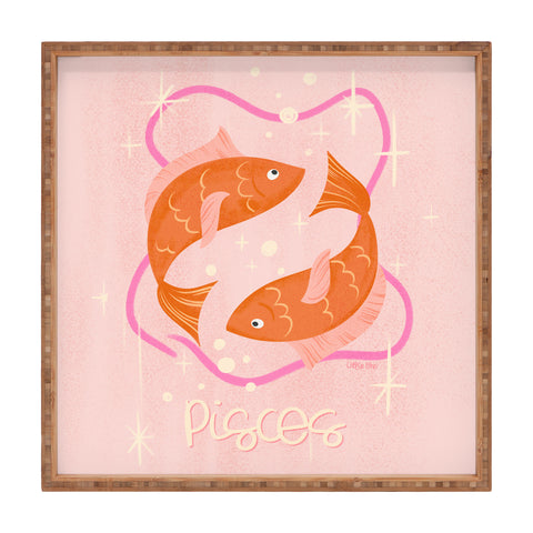 Little Om Zodiac Sign Pisces Square Tray