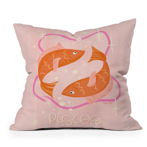Little Om Zodiac Sign Pisces Outdoor Throw Pillow