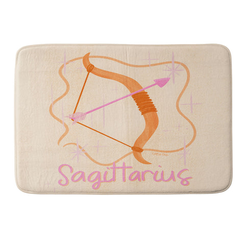 Little Om Zodiac Sign Sagittarius Memory Foam Bath Mat