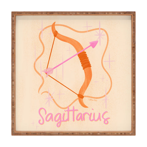 Little Om Zodiac Sign Sagittarius Square Tray