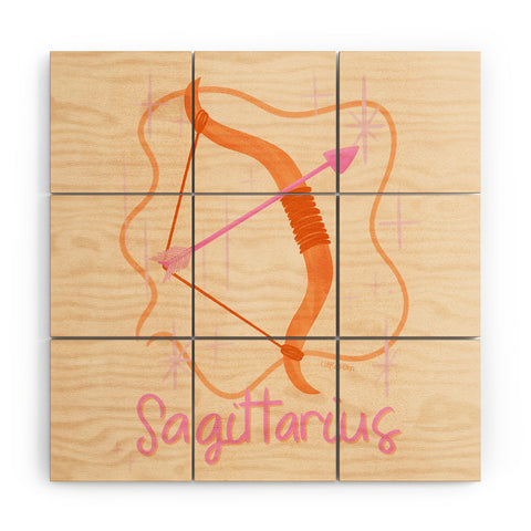 Little Om Zodiac Sign Sagittarius Wood Wall Mural