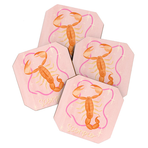 Little Om Zodiac Sign Scorpio Coaster Set