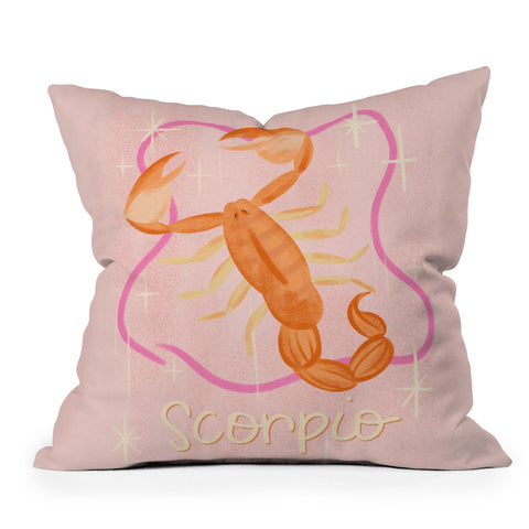 Little Om Zodiac Sign Scorpio Throw Pillow