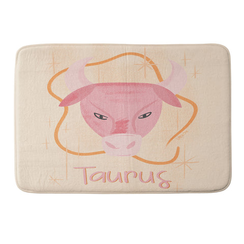 Little Om Zodiac Sign Taurus Memory Foam Bath Mat