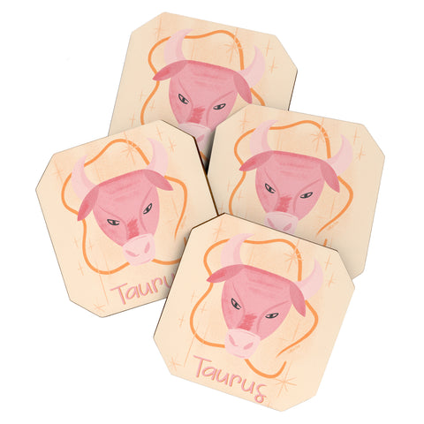 Little Om Zodiac Sign Taurus Coaster Set