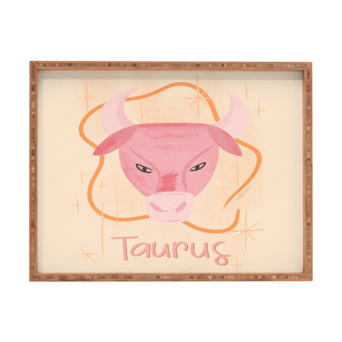 Little Om Zodiac Sign Taurus Rectangular Tray
