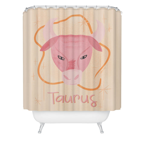 Little Om Zodiac Sign Taurus Shower Curtain