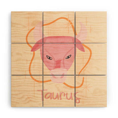 Little Om Zodiac Sign Taurus Wood Wall Mural