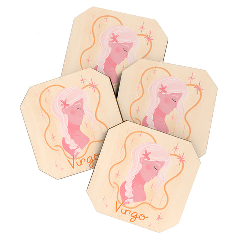 Little Om Zodiac Sign Virgo Coaster Set