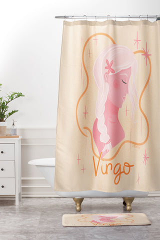 Little Om Zodiac Sign Virgo Shower Curtain And Mat