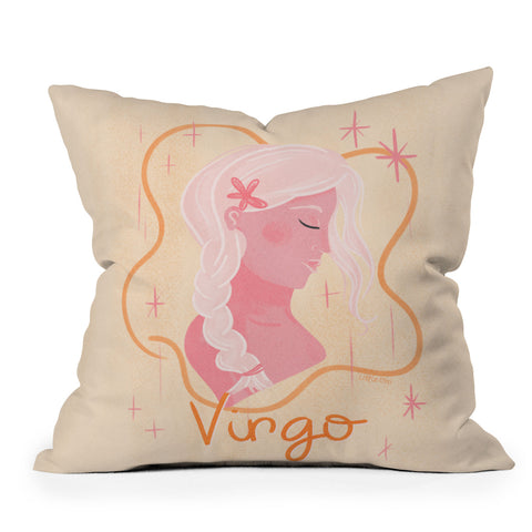Little Om Zodiac Sign Virgo Outdoor Throw Pillow
