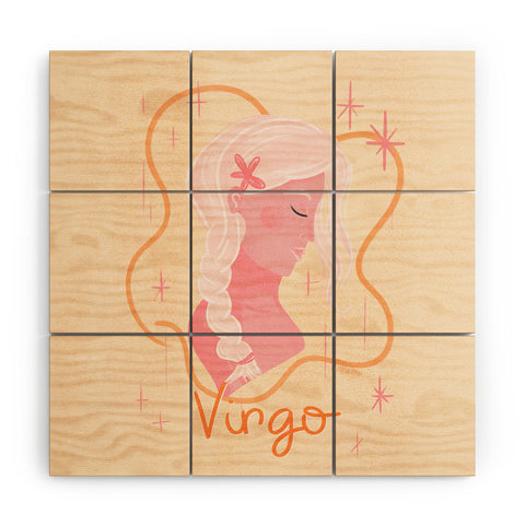 Little Om Zodiac Sign Virgo Wood Wall Mural