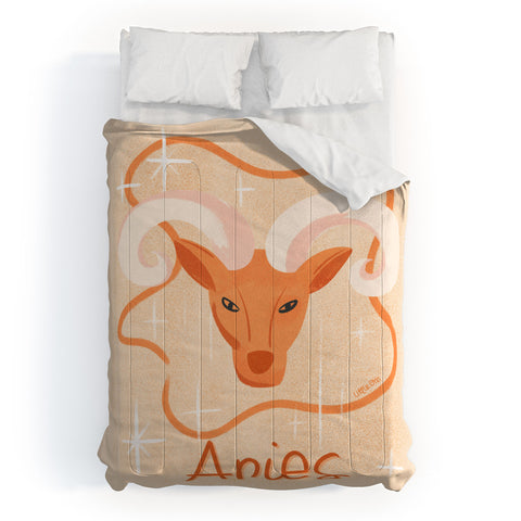 Little Om Zodiac Signs Aries Comforter