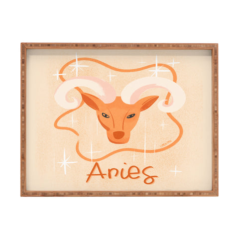 Little Om Zodiac Signs Aries Rectangular Tray