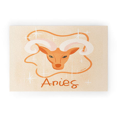 Little Om Zodiac Signs Aries Welcome Mat