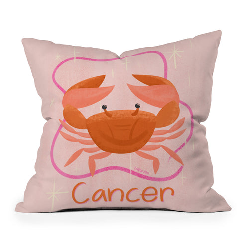 Little Om Zodiac Signs Cancer Outdoor Throw Pillow