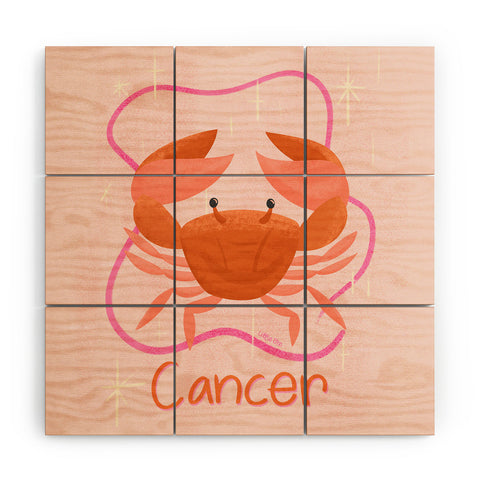 Little Om Zodiac Signs Cancer Wood Wall Mural