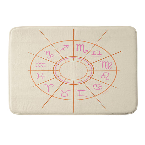 Little Om Zodiac Signs cream Memory Foam Bath Mat