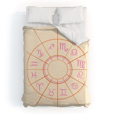 Little Om Zodiac Signs cream Duvet Cover