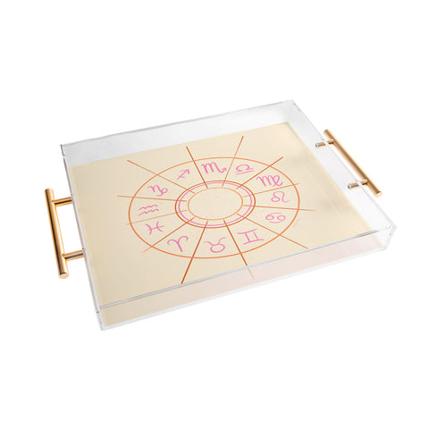 Little Om Zodiac Signs cream Acrylic Tray