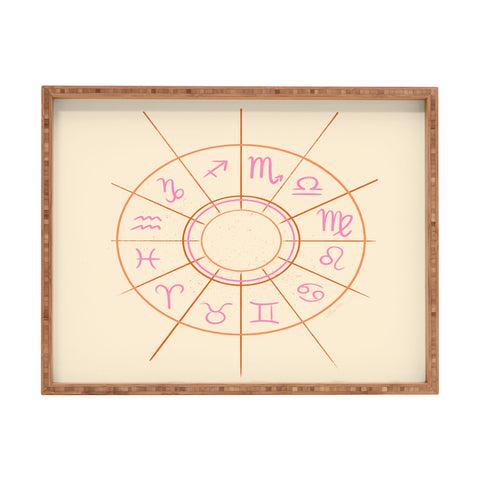 Little Om Zodiac Signs cream Rectangular Tray