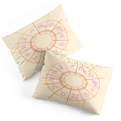 Little Om Zodiac Signs cream Pillow Shams