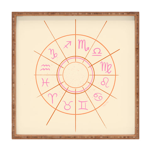 Little Om Zodiac Signs cream Square Tray