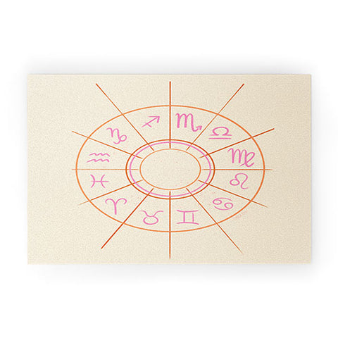 Little Om Zodiac Signs cream Welcome Mat