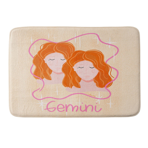 Little Om Zodiac Signs Gemini Memory Foam Bath Mat