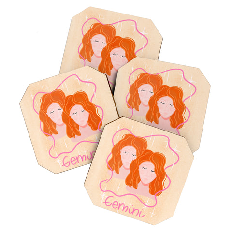 Little Om Zodiac Signs Gemini Coaster Set