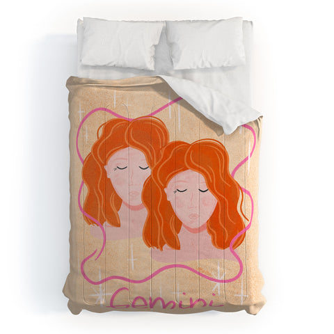 Little Om Zodiac Signs Gemini Comforter