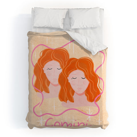 Little Om Zodiac Signs Gemini Duvet Cover