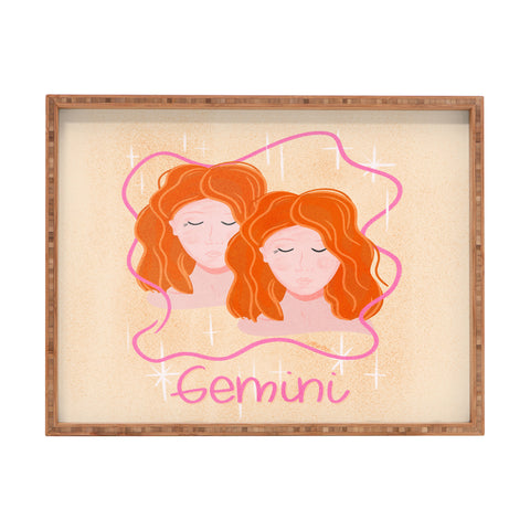 Little Om Zodiac Signs Gemini Rectangular Tray