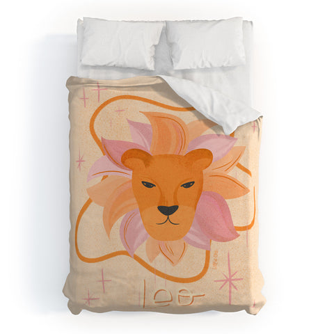 Little Om Zodiac Signs Leo Duvet Cover