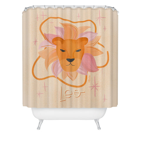 Little Om Zodiac Signs Leo Shower Curtain